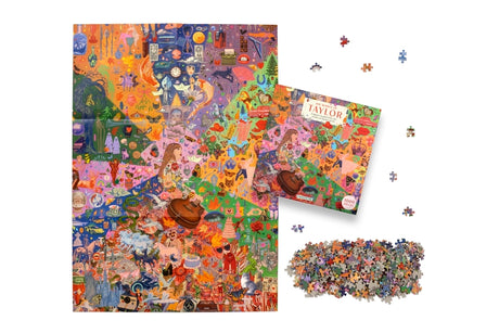 The must have 1000-piece jigsaw puzzle inspired by the Eras of Taylor Swift

Calling all Swifties! Celebrate all things Taylor Swift in this 1000-piece puzzle inspired by the pop icon. Do you know the anthems of 1989 from the melodic tones of evermore? The stories of Fearless from the explosive tunes of reputation? Take a deep dive into the world of Taylor and discover the themes, symbolism and meanings behind all eleven Eras in the fold-out poster guide. Brimming with Easter eggs for ultimate fans to spot.