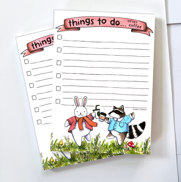 Things To Do After Coffee Forest Friends List Notepad