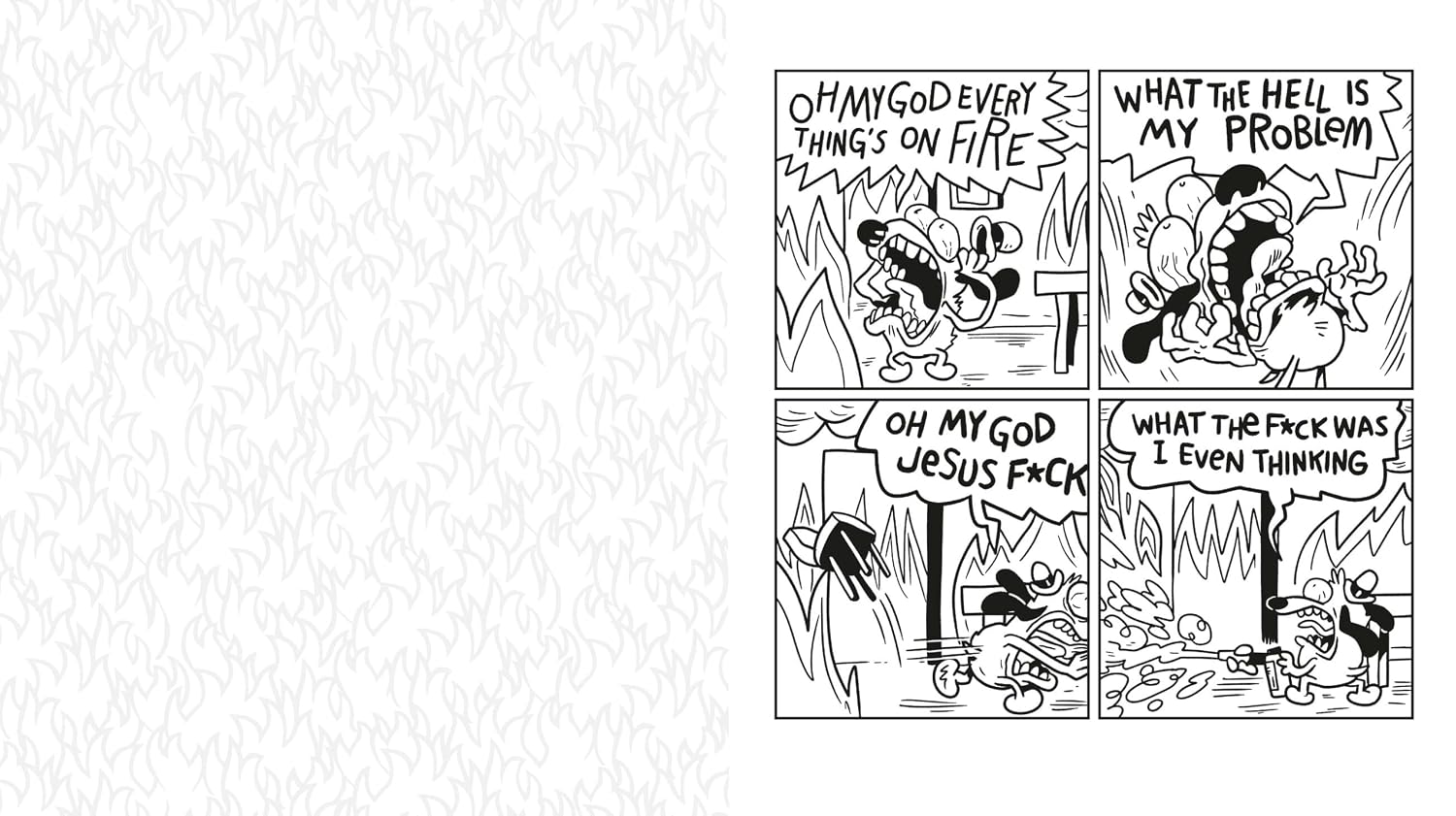 This Is Fine: The Official Coloring Book

Calm yourself from a world on fire with this officially licensed coloring book featuring Question Hound, the star of KC Green’s iconic "On Fire" comic, which captivated the world with three simple words: “This is fine.”

This is Fine: The Official Coloring Book presents 40 new and classic, hilarious (and horrific) illustrations of Question Hound trying to navigate the extremely relatable everyday struggles determined to beat him down. When you don’t know whether to 