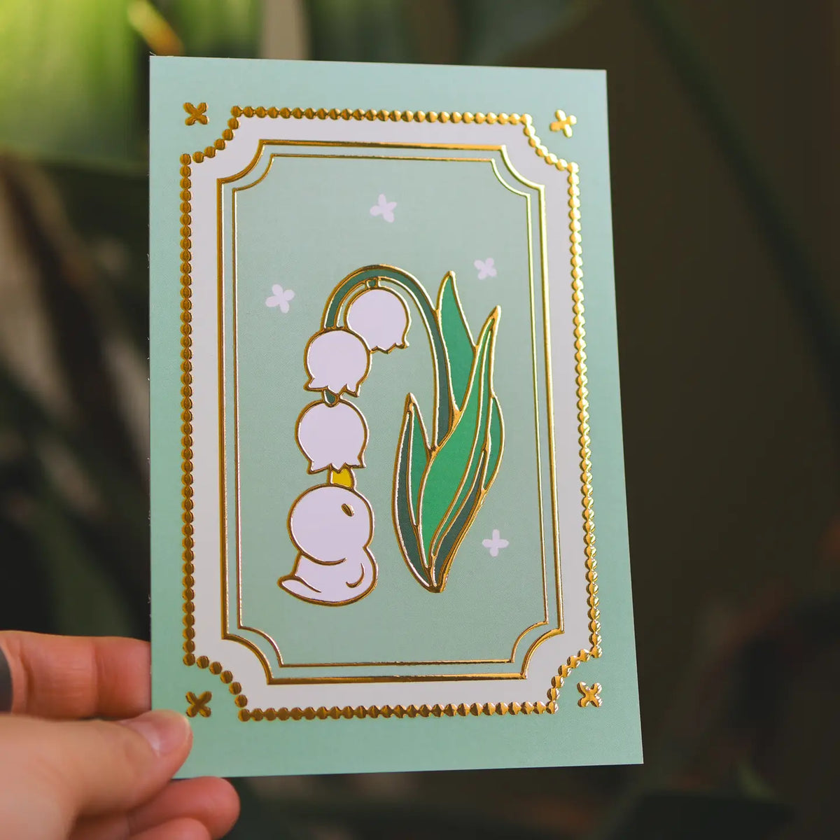 Thousand Skies - Lily of the Valley Postcard

A playful and colorful illustration to brighten someone's day.

• 4 in x 6 in postcard
• Matte finish with gold embossing
• Heavy Cardstock

Please consider that monitor calibrations are all different. The color you see might slightly differ from the photo.

Design ©Thousand Skies