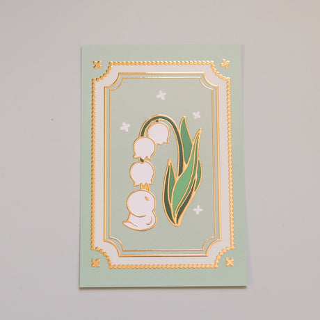 Thousand Skies - Lily of the Valley Postcard

A playful and colorful illustration to brighten someone's day.

• 4 in x 6 in postcard
• Matte finish with gold embossing
• Heavy Cardstock

Please consider that monitor calibrations are all different. The color you see might slightly differ from the photo.

Design ©Thousand Skies