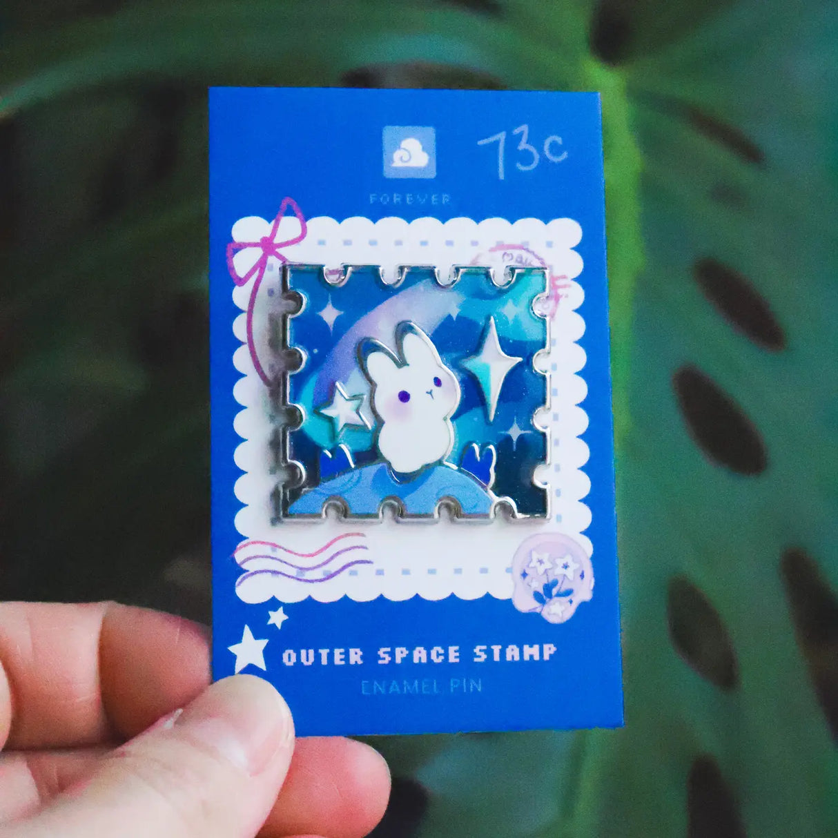 Thousand Skies Enamel Pin - Rabbit in Outerspace