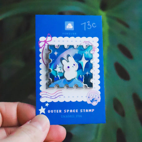 Thousand Skies Enamel Pin - Rabbit in Outerspace