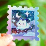 Thousand Skies Holographic Vinyl Sticker Starry Night and a Rabbit Stamp