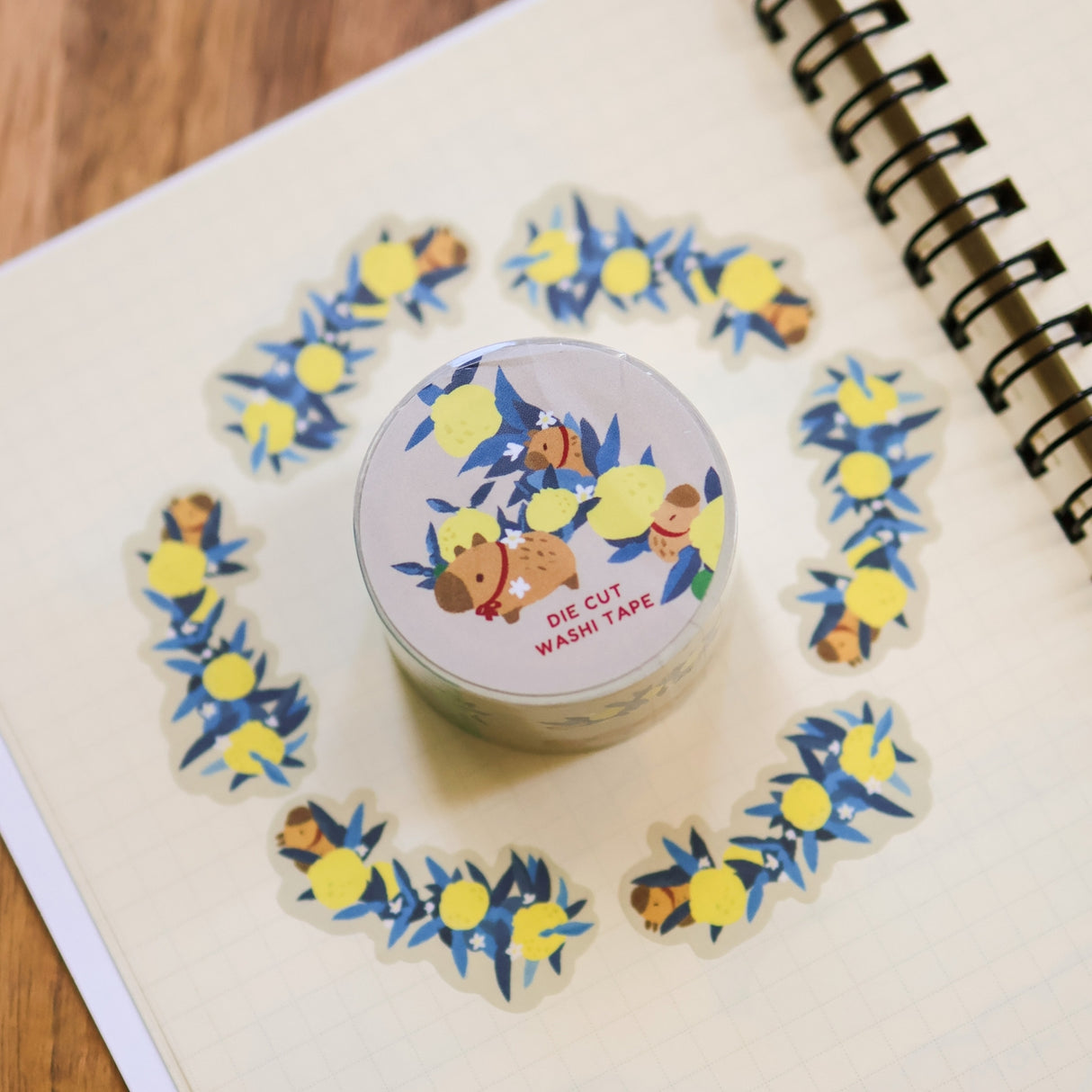 Thousand Skies Kiss Cut Pet Tape - Yuzu Thief Capy