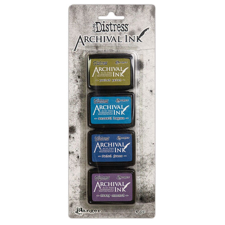 Tim Holtz Distress® Mini Archival Ink pads are waterproof, acid-free dye inks featuring the classic Distress color palette in the same fade resistant formula used in Ranger Archival Ink.