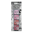 Tim Holtz Distress Mini Oxide Ink Pads are a collection of 1 x 1 cubes featuring water-reactive dye &amp; pigment ink fusion that creates an oxidized effect when sprayed with water. Like their larger counterpart, the Mini Oxide Ink Pads have a raised felt pad with fade resistant ink that coordinates with the full Distress palette of colors.