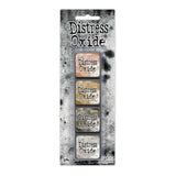Tim Holtz Distress Mini Oxide Ink Pads are a collection of 1 x 1 cubes featuring water-reactive dye & pigment ink fusion that creates an oxidized effect when sprayed with water.