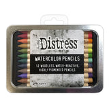 Tim Holtz Distress® Watercolor Pencils are woodless watercolor pencils formulated to achieve vibrant coloring effects on porous surfaces. The solid water-reactive pigments are ideal for watercoloring, shading, sketching and more!
