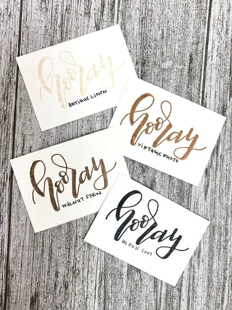 Tim Holtz® Mini Distress Ink Pads are a collection of 1 x 1 water-based dye inks. Like their larger counterpart, the Minis feature a raised felt pad with ink that is reactive with water and coordinates with the Distress palette of products. Each ink pad is stackable and fade resistant. Mini Ink Pads can be re-inked with matching Distress Ink Re-inker. Sold in both coordinating sets and individually.