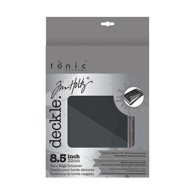 The Tim Holtz Deckle Torn Edge Trimmer gives your projects the perfect distressed deckle edge effect with maximum control and precision. Designed to provide effortlessly repeatable deckle effects, this new cutting tool from Tim Holtz and Tonic Studios is essential for any crafter looking to bring life to their next design. Combine with different papers and card stock for varying torn edge effects.