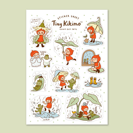 Tiny Kikimo Sticker Sheet - Rainy Day Joys

Perfect for planners, journals, or scrapbooking. Approx. 4 x 6 in.