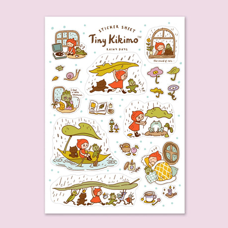 Tiny Kikimo Sticker Sheet - Rainy Days

Perfect for planners, journals, or scrapbooking. Approx. 4 x 6 in.