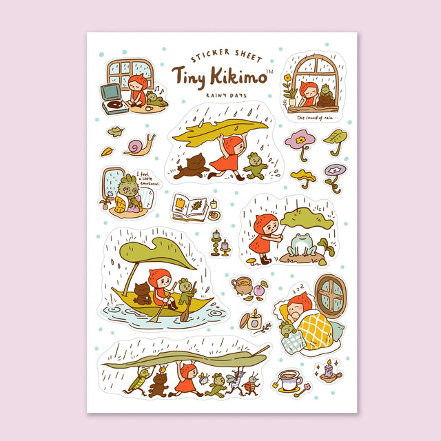 Tiny Kikimo Sticker Sheet - Rainy Days

Perfect for planners, journals, or scrapbooking. Approx. 4 x 6 in.