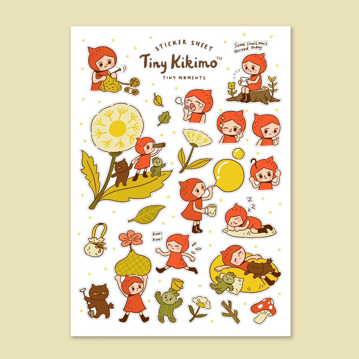 Tiny Kikimo Sticker Sheet - Tiny Moments – Little Craft Place