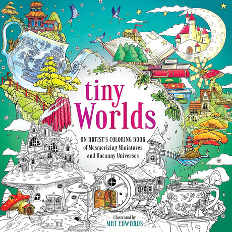 Secret worlds abound in this incredible coloring book adventure where every page invites fascinating discoveries. Tiny Worlds offers an enchanting glimpse of magical miniverses tucked inside everyday items like clocks, tree trunks, schoolroom desks, shoes, and even teapots!