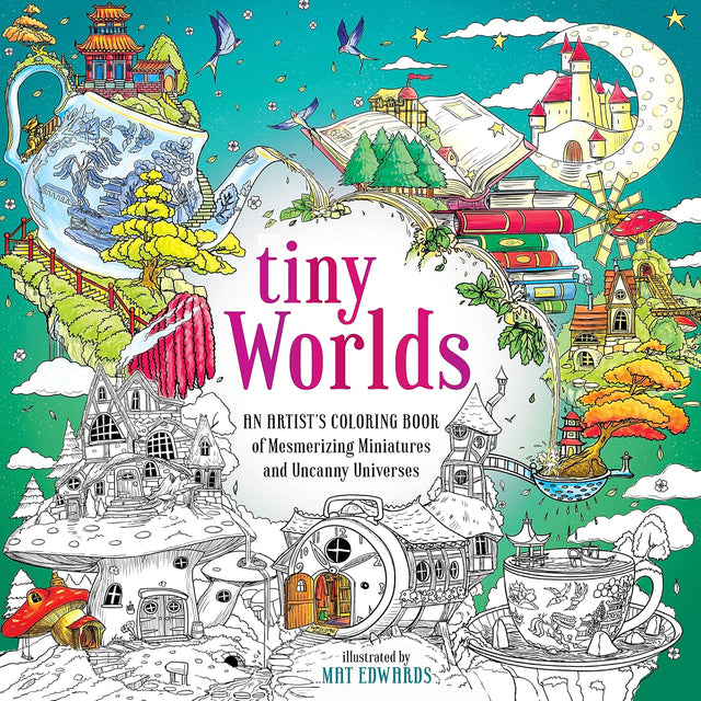Secret worlds abound in this incredible coloring book adventure where every page invites fascinating discoveries. Tiny Worlds offers an enchanting glimpse of magical miniverses tucked inside everyday items like clocks, tree trunks, schoolroom desks, shoes, and even teapots!