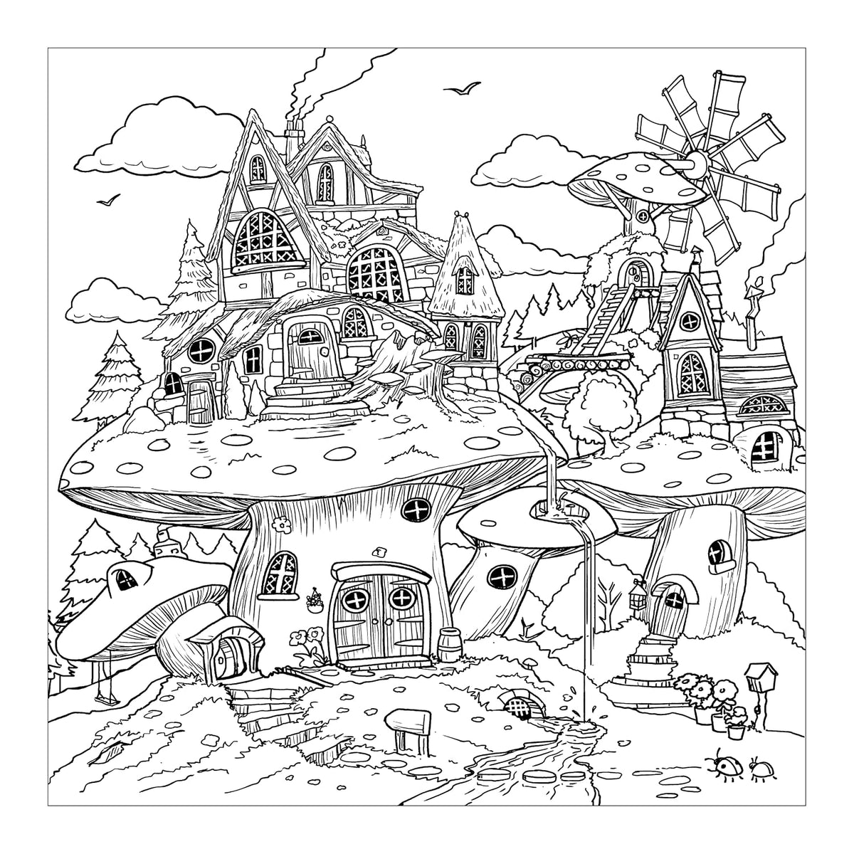 Secret worlds abound in this incredible coloring book adventure where every page invites fascinating discoveries. Tiny Worlds offers an enchanting glimpse of magical miniverses tucked inside everyday items like clocks, tree trunks, schoolroom desks, shoes, and even teapots!