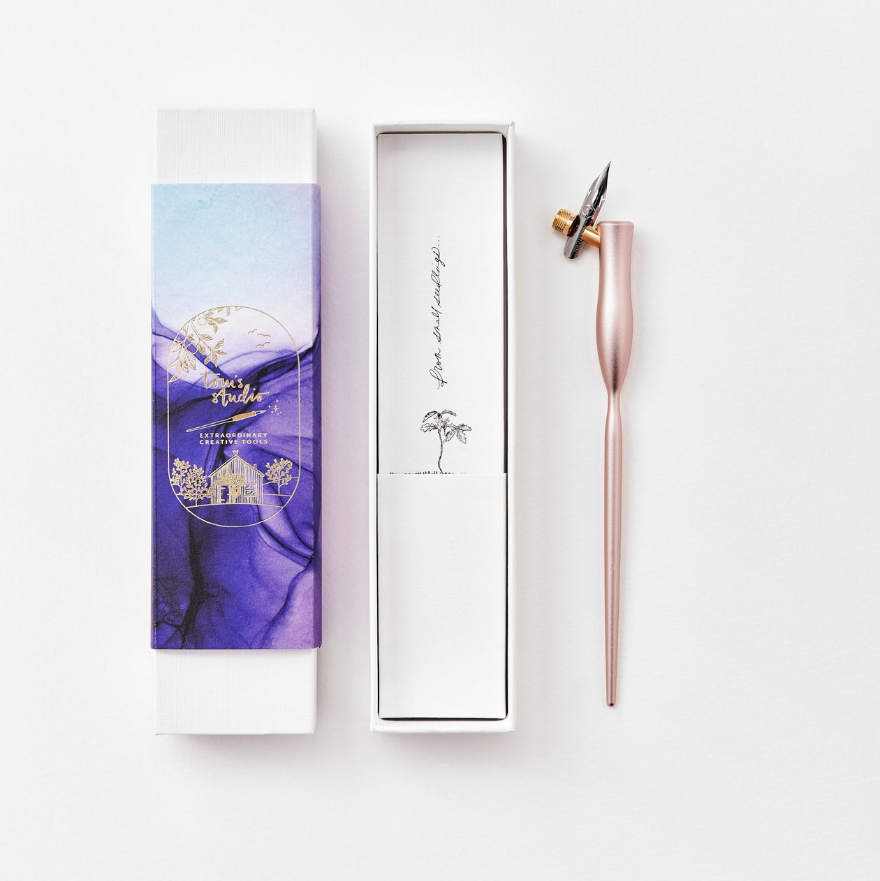 Tom's Studio - Flourish Calligraphy Pen - Oblique Rose Gold