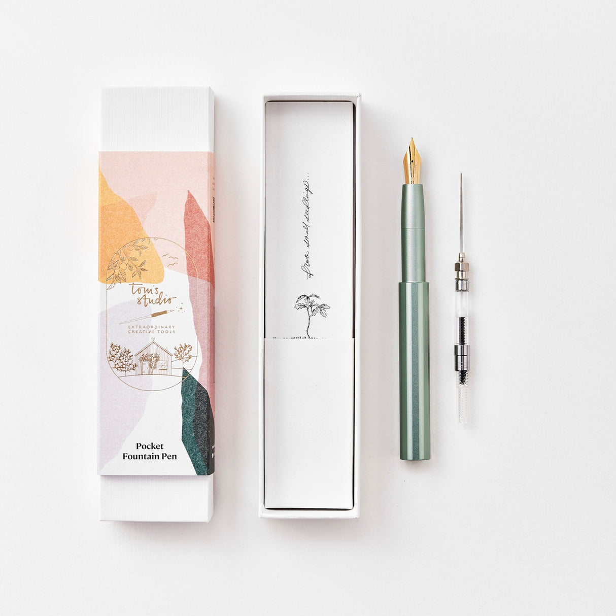 Tom's Studio - The Studio Pocket Fountain Pen 2.0 - Sage