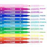 Double-sided marker creates thick or thin lines with two tip choices – broad bullet tip for bold lines or extra-fine tip for detailed, precise lines. Perfect for color-coding and decorating planners, journals and notebooks. Create fun doodling and lettering styles with a choice of 36 colors. Water-based ink doesn’t bleed through most papers. Durable fiber point tips are long lasting and maintain shape after use.&nbsp;