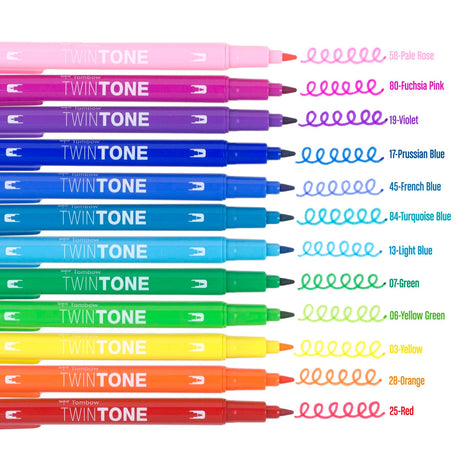 Double-sided marker creates thick or thin lines with two tip choices – broad bullet tip for bold lines or extra-fine tip for detailed, precise lines. Perfect for color-coding and decorating planners, journals and notebooks. Create fun doodling and lettering styles with a choice of 36 colors. Water-based ink doesn’t bleed through most papers. Durable fiber point tips are long lasting and maintain shape after use.&nbsp;