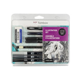 Tombow Illustration Set includes all the tools you need to create pen & ink drawings, sketches and illustrations. Contains instructional guide with helpful tips on basic drawing techniques, layering, value and composition.