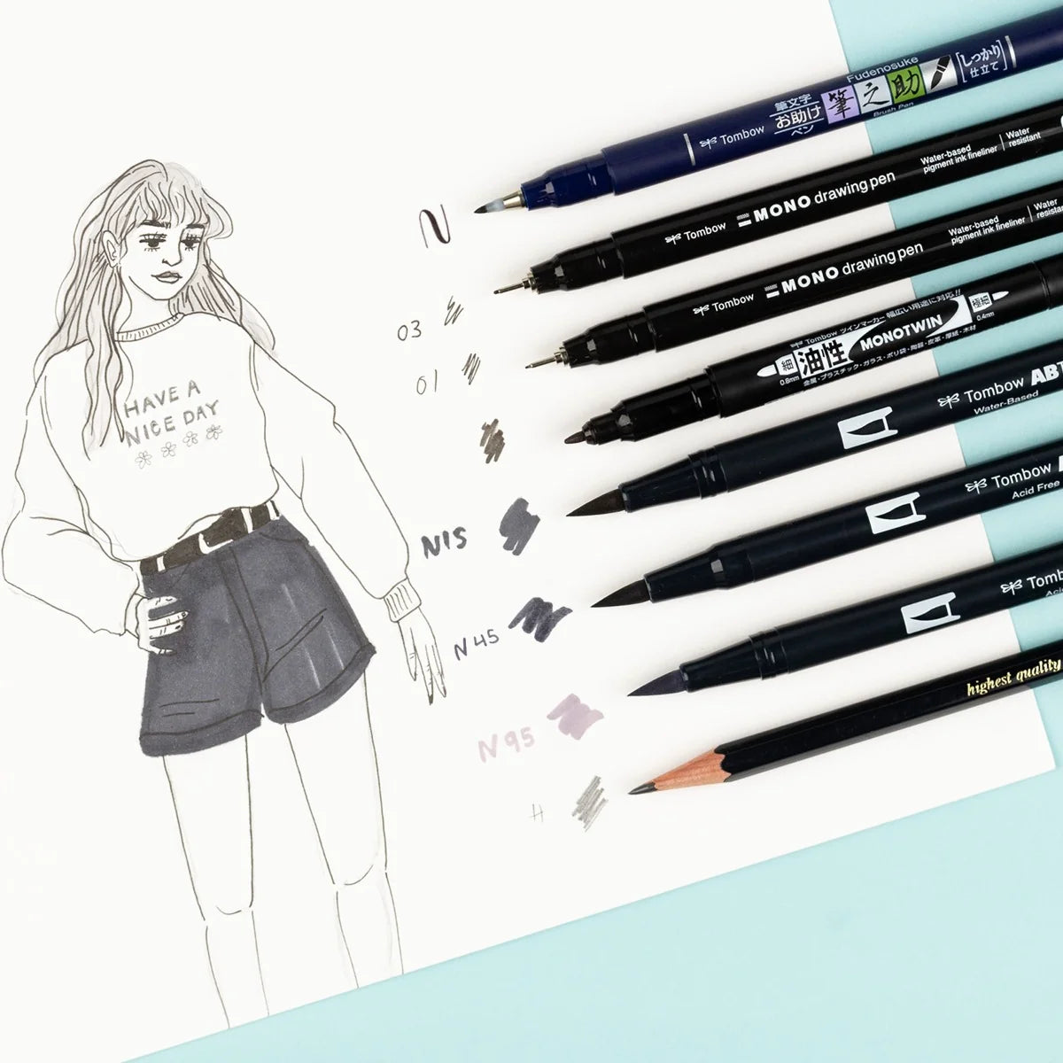 Tombow Illustration Set includes all the tools you need to create pen & ink drawings, sketches and illustrations. Contains instructional guide with helpful tips on basic drawing techniques, layering, value and composition.