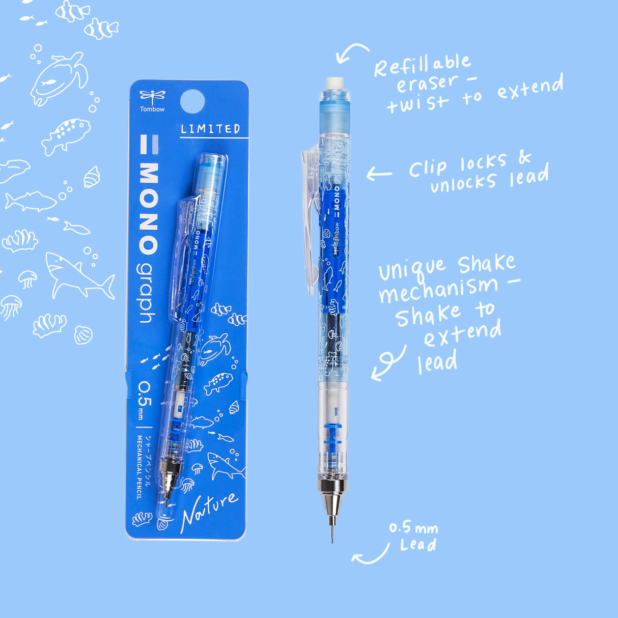 Tombow Mono Graph Mechanical Pencil - Ocean