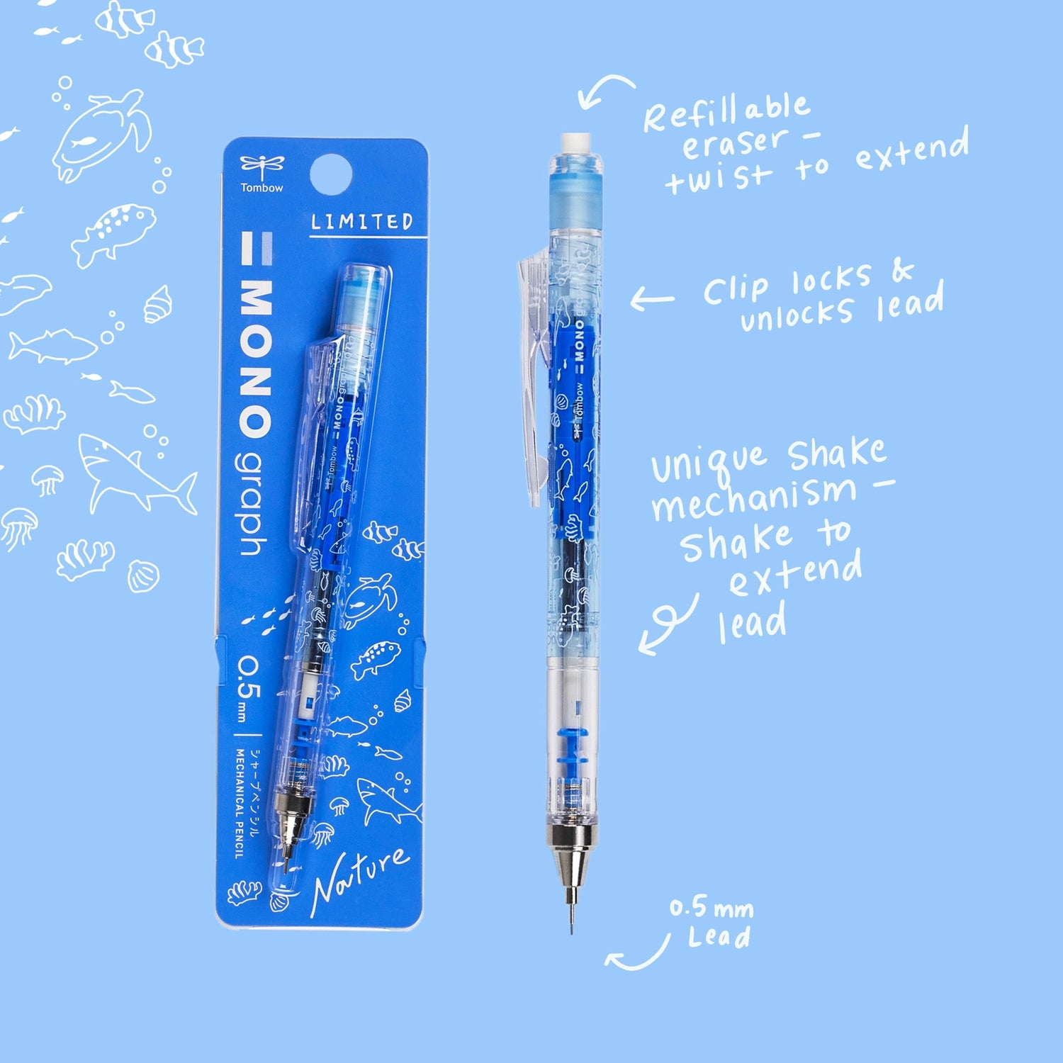 Tombow Mono Graph Mechanical Pencil - Ocean