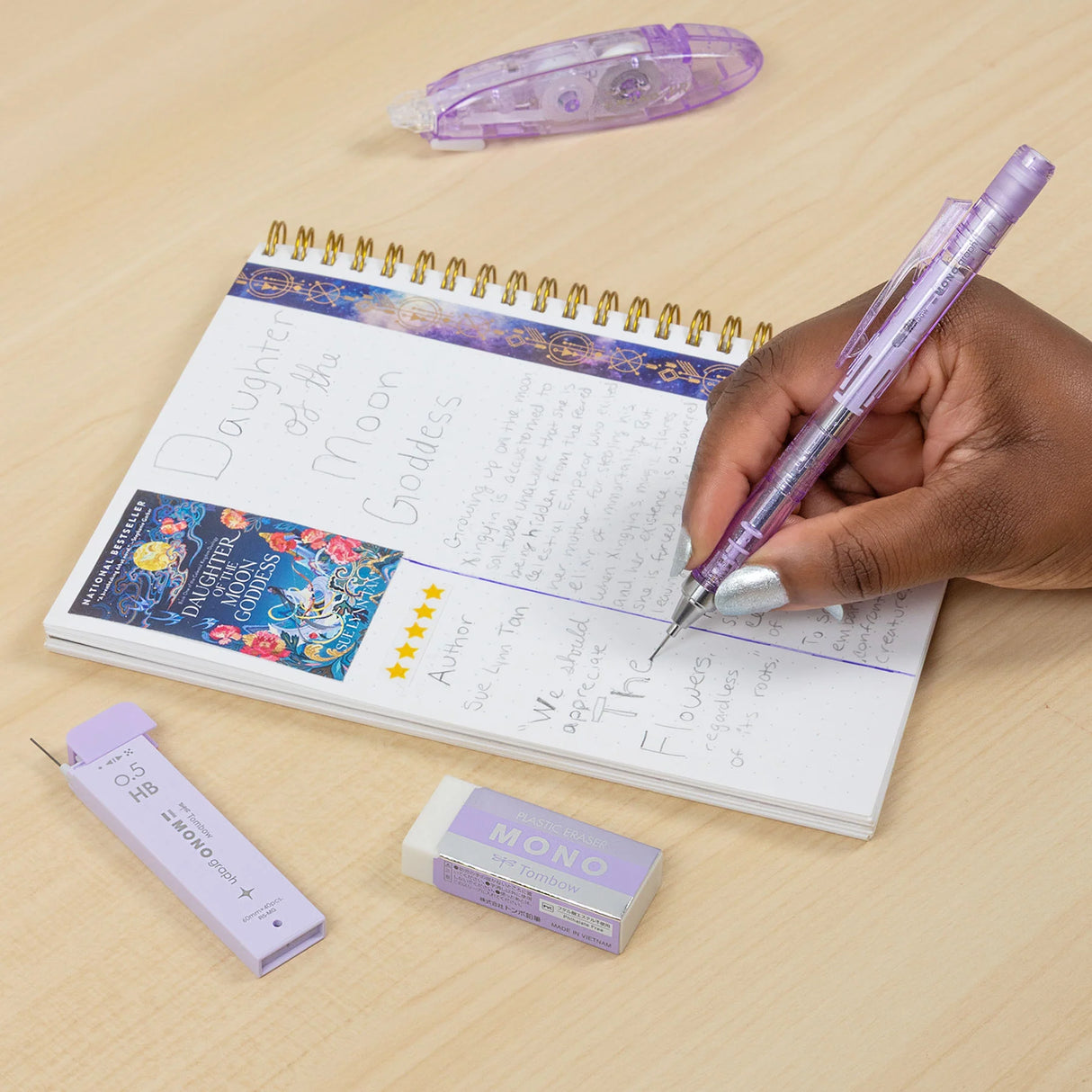 The Tombow Shimmer Stationery Set brings together four MONO favorites in a cohesive, shimmering design that adds a bit of shine to everyday stationery. Each set is thoughtfully curated to include the essentials you reach for most, all in a matching finish that feels special without sacrificing performance. 

The MONO Graph Mechanical Pencil features Tombow’s shake mechanism for quick lead advancement and a shake lock to prevent accidental extension. The MONO Eraser delivers clean, precise erasing, while 0.5