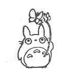 Totoro Butterfly Mini Rubber Stamp