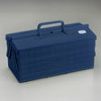 Toyo Steel Cantilever Toolbox ST-350 Indigo

Steel toolbox with cantilever lid, one upper storage tray with adjustable and removable dividers and hole for a padlock. Use for art supplies, make-up, medical supplies, snacks or tea - the possibilities are endless.

Steel
L:13.8" W:6.9" H:8.7"
Made in Japan