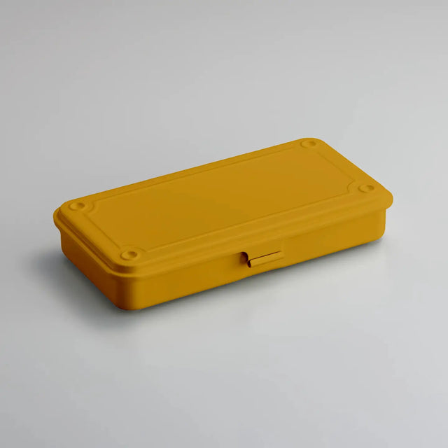 Toyo Steel Stackable Storage Box T-192 - Mustard

The Toyo T-192 toolbox is a slim, versatile storage solution, perfect for organizing small items like stationery, accessories, or tools.

Steel Storage Box with flat lid, made from one piece of steel, resulting in no sharp edges. Can be stacked securely due to the negative / positive imprints on the top and underside.&nbsp; Use for art supplies, make-up, nail polish, teas, travel documents - the possibilities are endless.