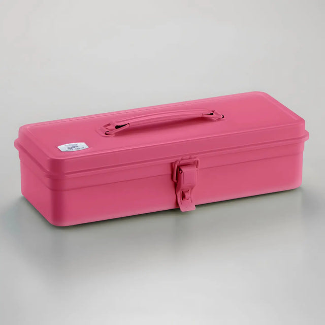 Stamped from a single piece of steel, this streamlined toolbox features a flat lid and a top extendable handle for portability and strength. With its seamless, watertight build and no sharp edges, it’s durable, safe, and endlessly versatile—perfect for tools, art supplies, cosmetics, and more.