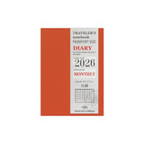 This is the 2026 Monthly Diary Refill for TRAVELER’S notebook Passport Size. The Monthly block layout is the most basic diary type that can allow you to plan the entire month at a glance. Because it is passport size, you can carry it around and use it as a sub diary. It is also convenient to just write down your anniversary or birthday.

This refill features MD Paper, developed specifically in pursuit of the perfect writing experience. You can use a variety of writing instruments (including fountain pens).