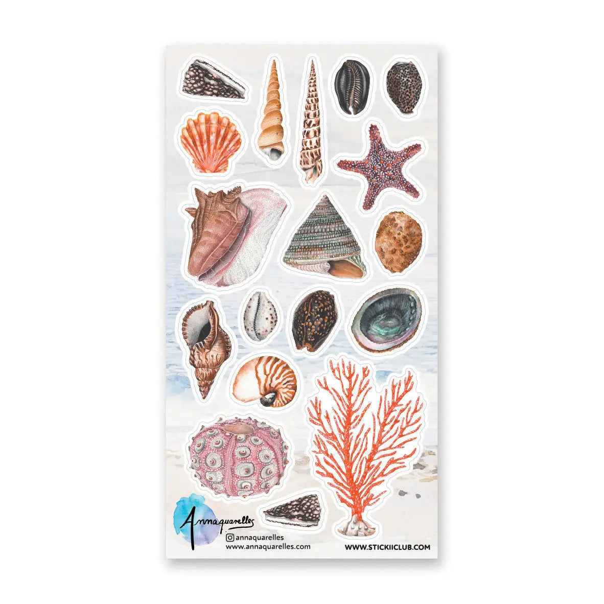 🐚🌊 Drift ashore into @annaquarelles’s beautiful collection of seaside treasures. Delicate seashells, branching coral, a rosy sea urchin, and a sparkling starfish come together like keepsakes gathered from a walk along the coast. Painted with soft watercolor detail and full of natural ocean charm, this sheet will bring a splash of coastal magic to your pages.

Art by: @annaquarelles