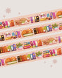 A washi tape inspired by trinket shelves and rainbow books!

Each roll of washi tape is 15mm (approximately 0.59 inches) wide and 10 meters (approximately 10.9 yards) long.