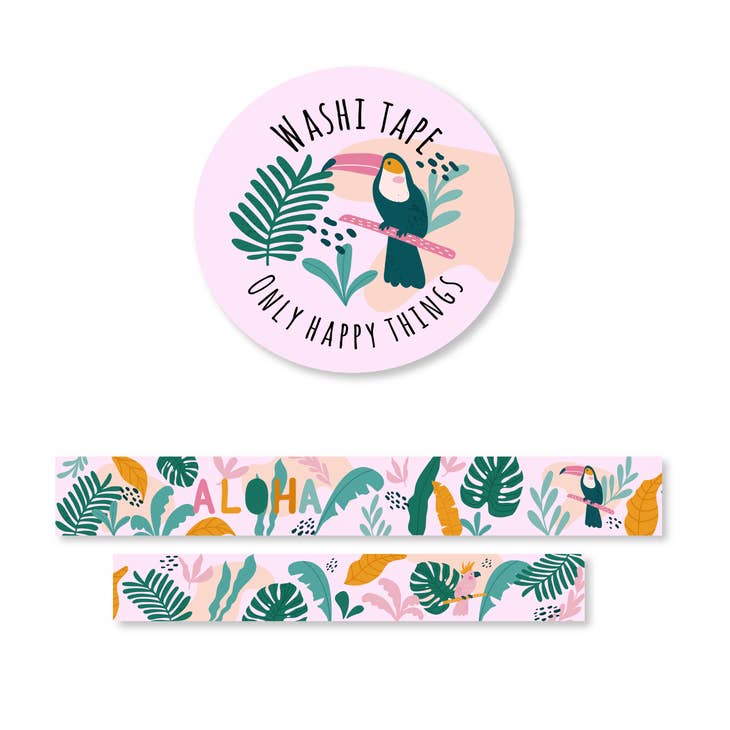 Cinta washi de verano tropical