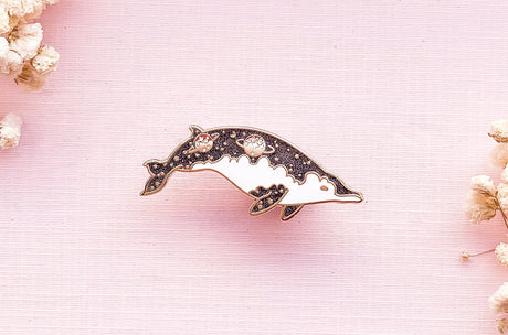 True's Beaked Whale Two Sisters Enamel Pin