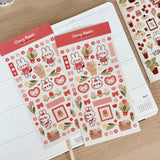 Cherry Rabbit Tulip Rabbit Sticker Sheet