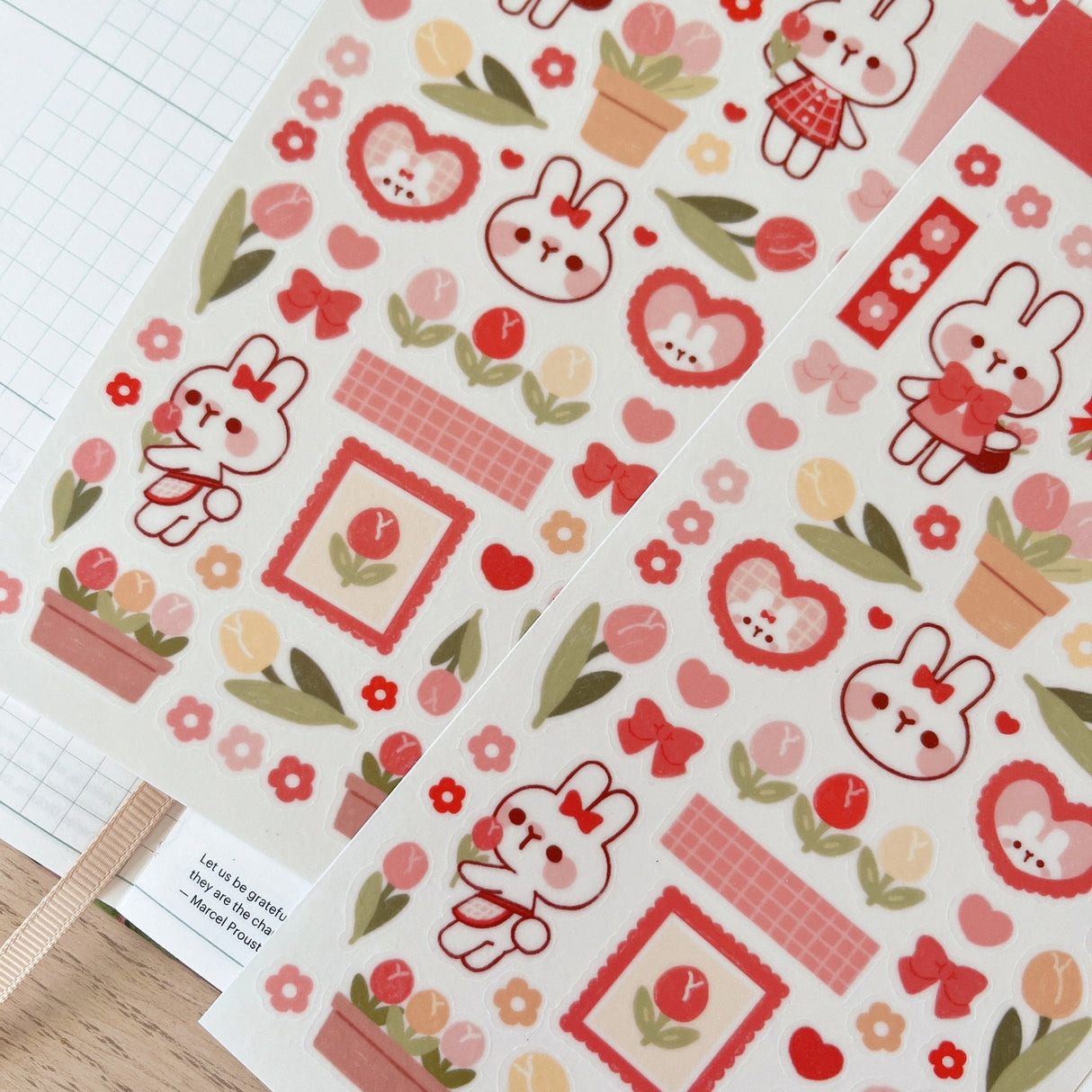 Cherry Rabbit Tulip Rabbit Sticker Sheet