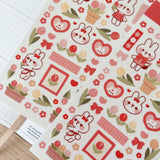 Cherry Rabbit Tulip Rabbit Sticker Sheet