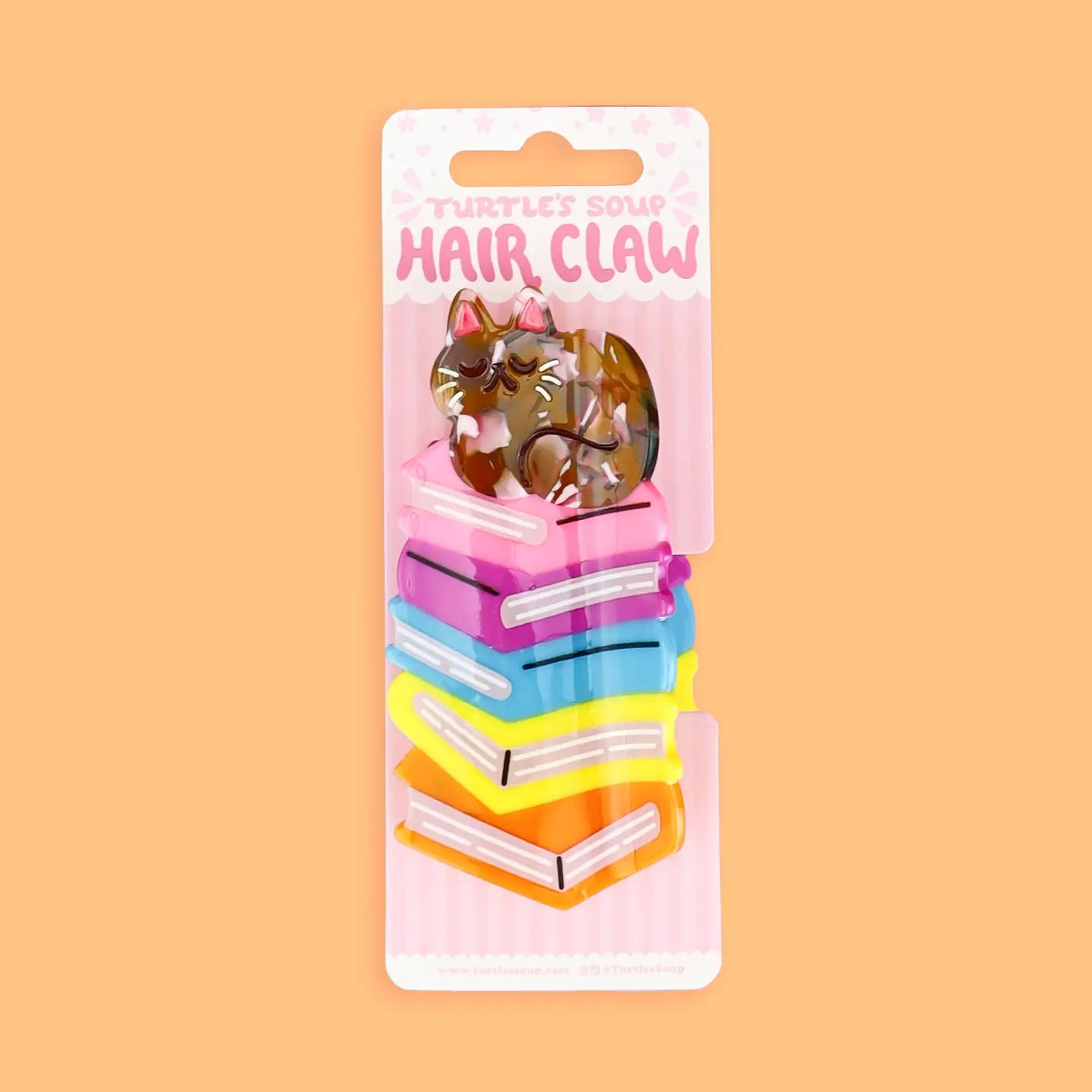 Turtle Soup Cat Book Stack Hair Claw