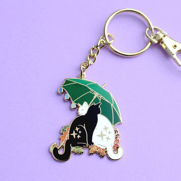 Umbrella Cats Key Chain