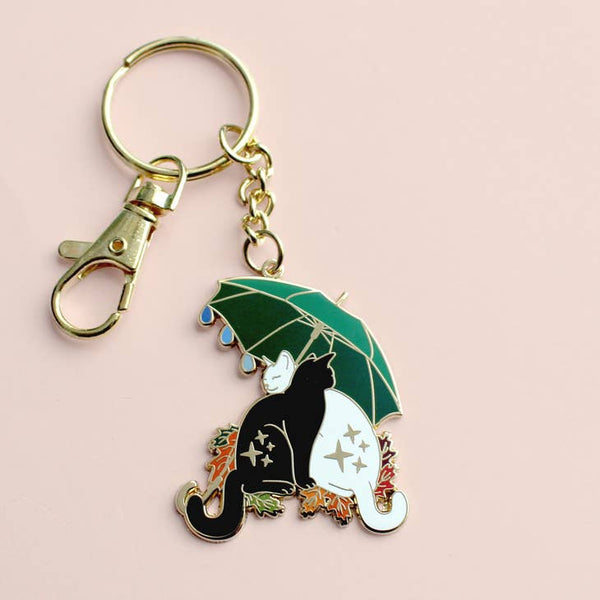 Umbrella Cats Key Chain