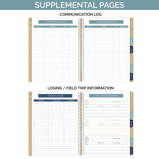 Undated Teacher Planner - Interchangeable Cover