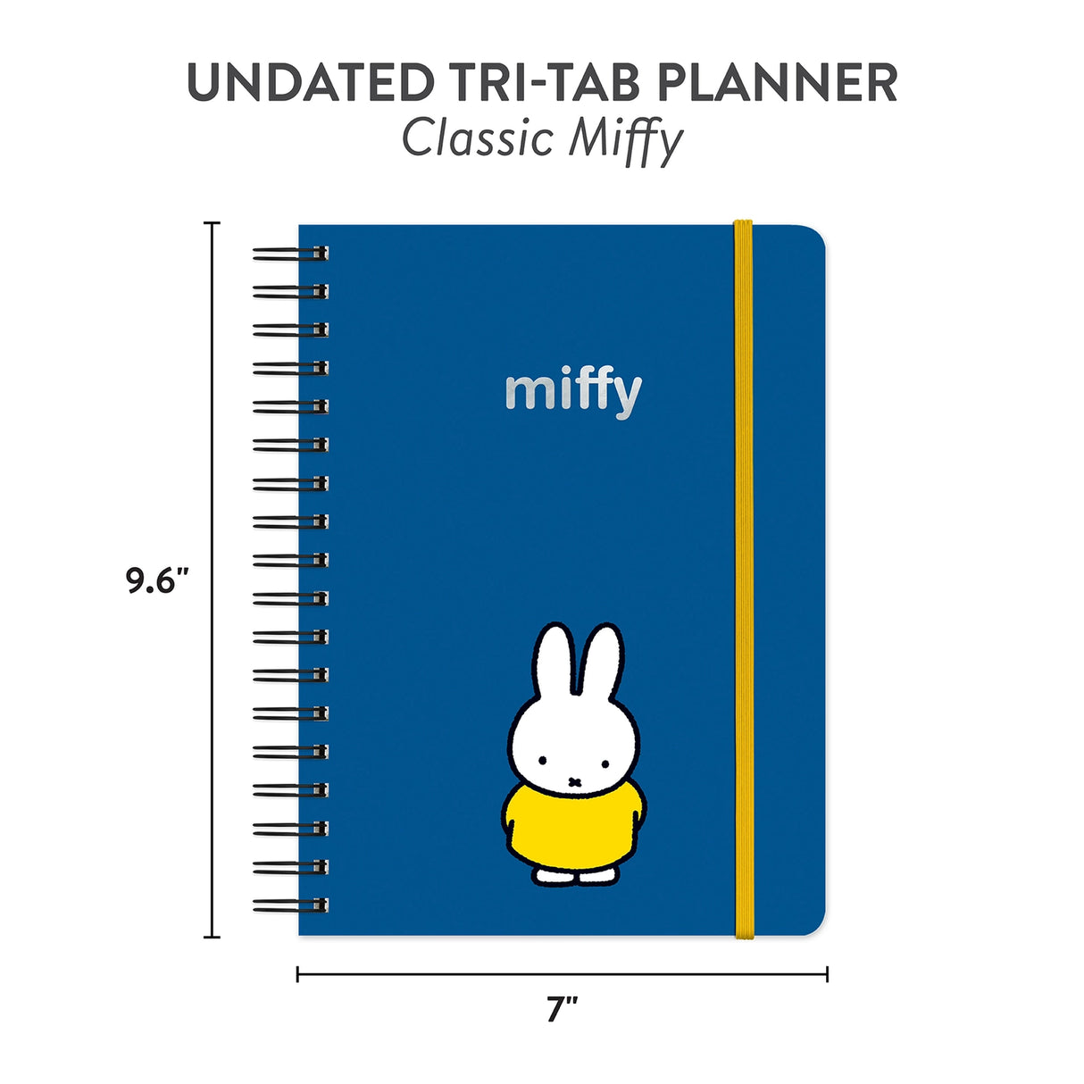 Plan out your year with Miffy! This Undated Tri-Tab Planner is your go-to for year-round organization—start anytime, no dates required! With three cute tabbed dividers, you can easily flip between monthly spreads, weekly planning, and notes. Plus, full-color stickers make tracking your to-dos fun and easy! Each section features a handy pocket for receipts or lists, and the wire-o binding lets it lie flat as you plan. The elastic band keeps everything secure—and doubles as a page marker! Planning just got a 