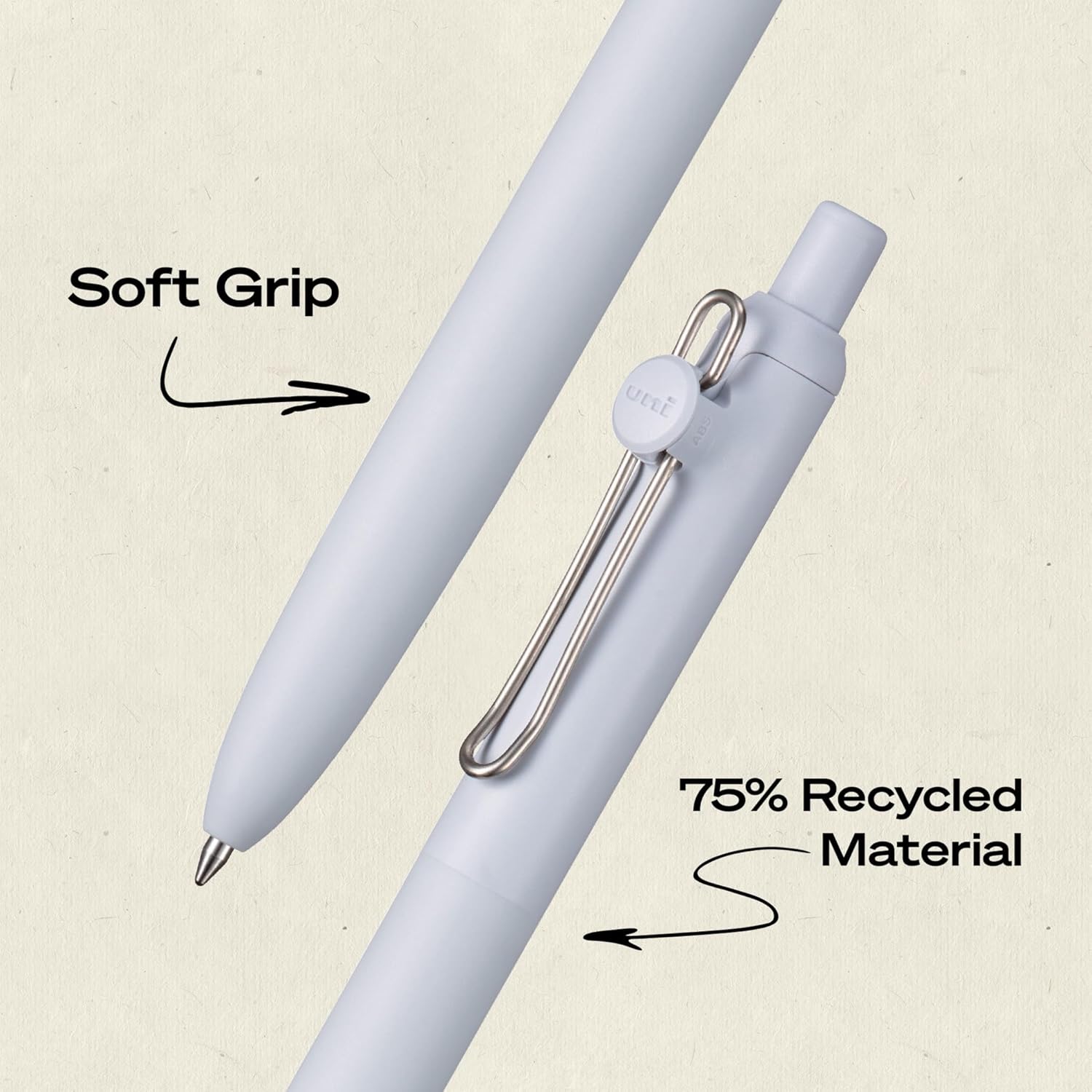 Experience ultra smooth, effortless writing with uniball™ Zento retractable gel pens. The quick-drying liquid gel ink minimizes smudging and ensures no bleed-through to keep pages clean. With a precise 0.7mm point, uniball™ Zento offers a vivid, dark ink crisp, bold lines with every stroke.

Designed for comfort and control, the seamless soft grip is made with 75% recycled material and features minimalist Muted fashion barrel colors for a modern look. Packaged in a convenient 4-count set, Zento pens are ide