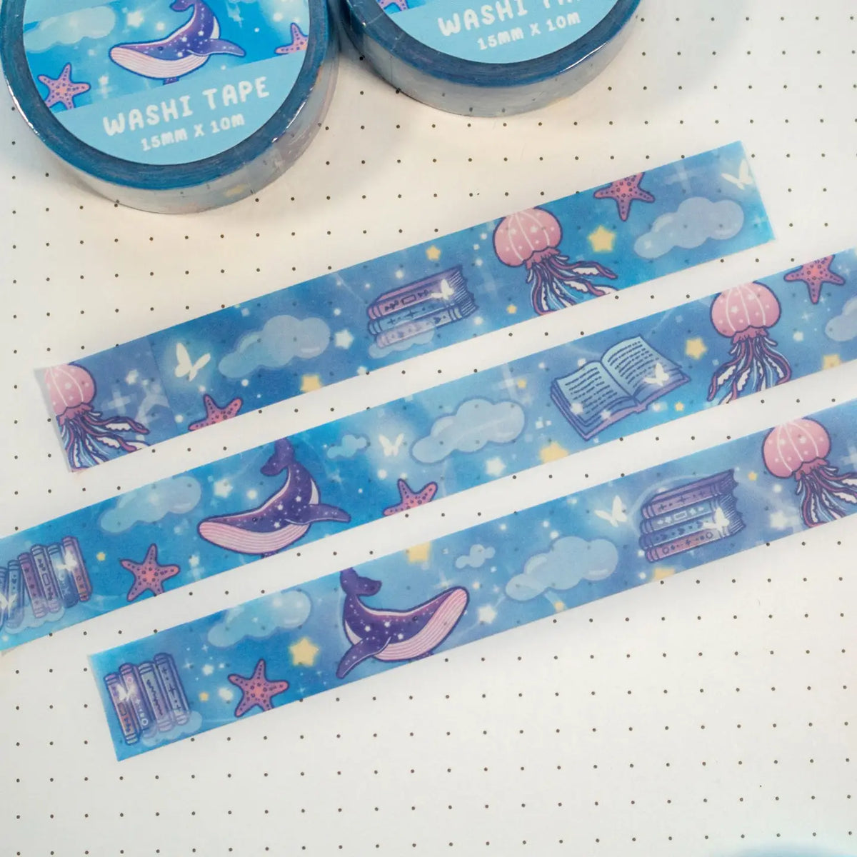 Unicorn Eclipse - Reading Room Washi Tape

1 roll: 15mm x 10m
Made of eco-friendly adhesive paper materials
Easily removable with no residue

✧Notes✧ Please note that color on images may vary from monitor to monitor due to photographing, lighting and screen settings. Minor errors may be possible as these stickers are handmade.